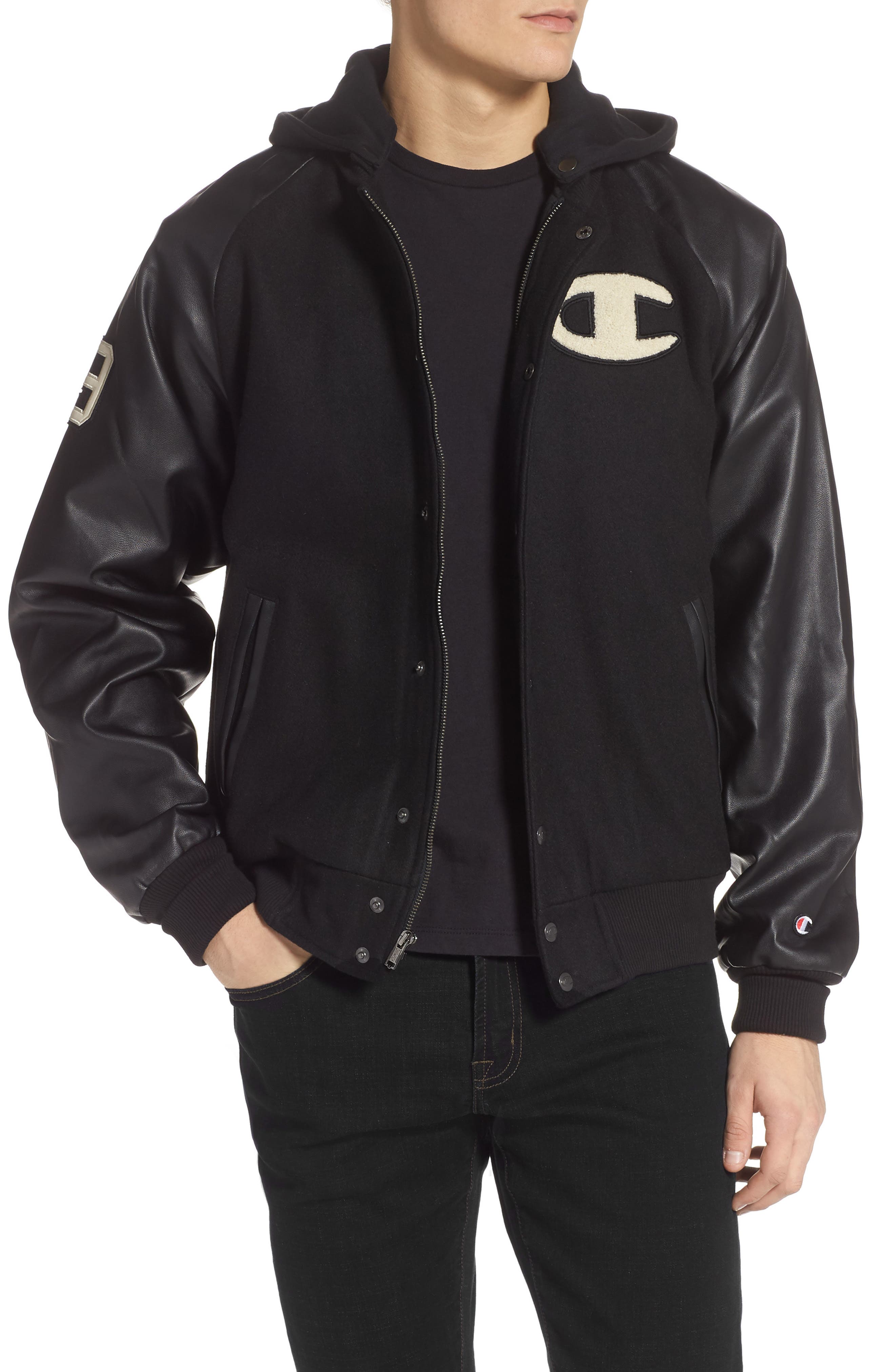 champion black bomber jacket