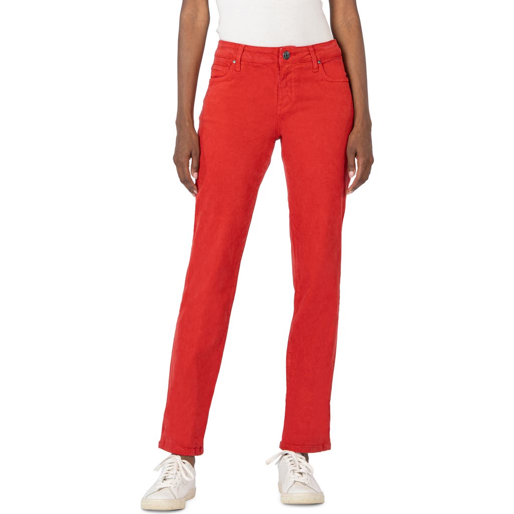 Kut From The Kloth Catherine Mid Rise Boyfriend Jeans In Red