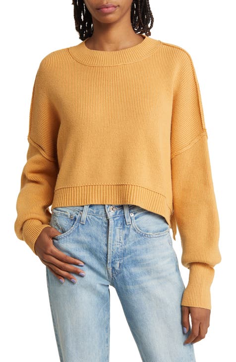 Womens Lost + Wander Sweaters, Morning Sunshine Top Dusty-Yellow