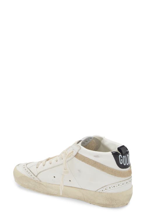 Shop Golden Goose Mid Star Glitter Sneaker In White/gold