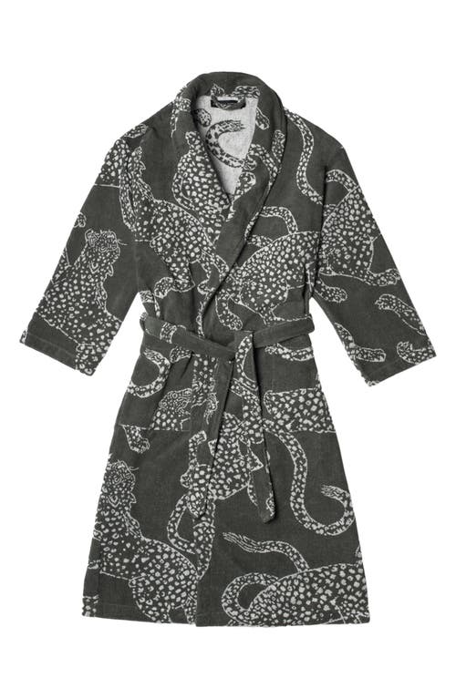 Desmond & Dempsey Print Cotton Terry Cloth Robe In Green
