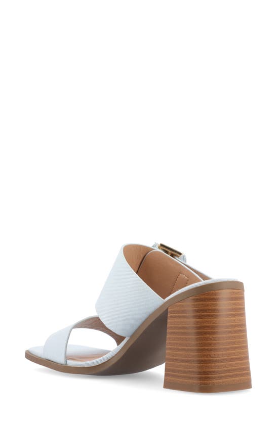 Journee Collection Block Heel Sandal In Light Denim