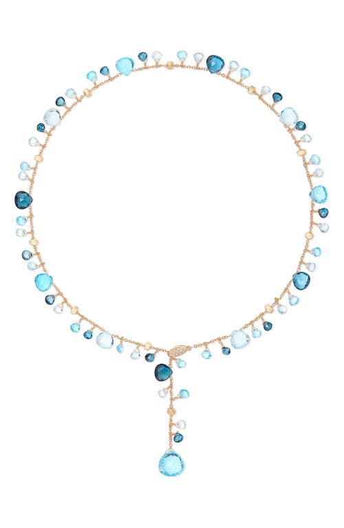 Marco Bicego Paradise Mixed Topaz Lariat Necklace In 18k Yellow Gold