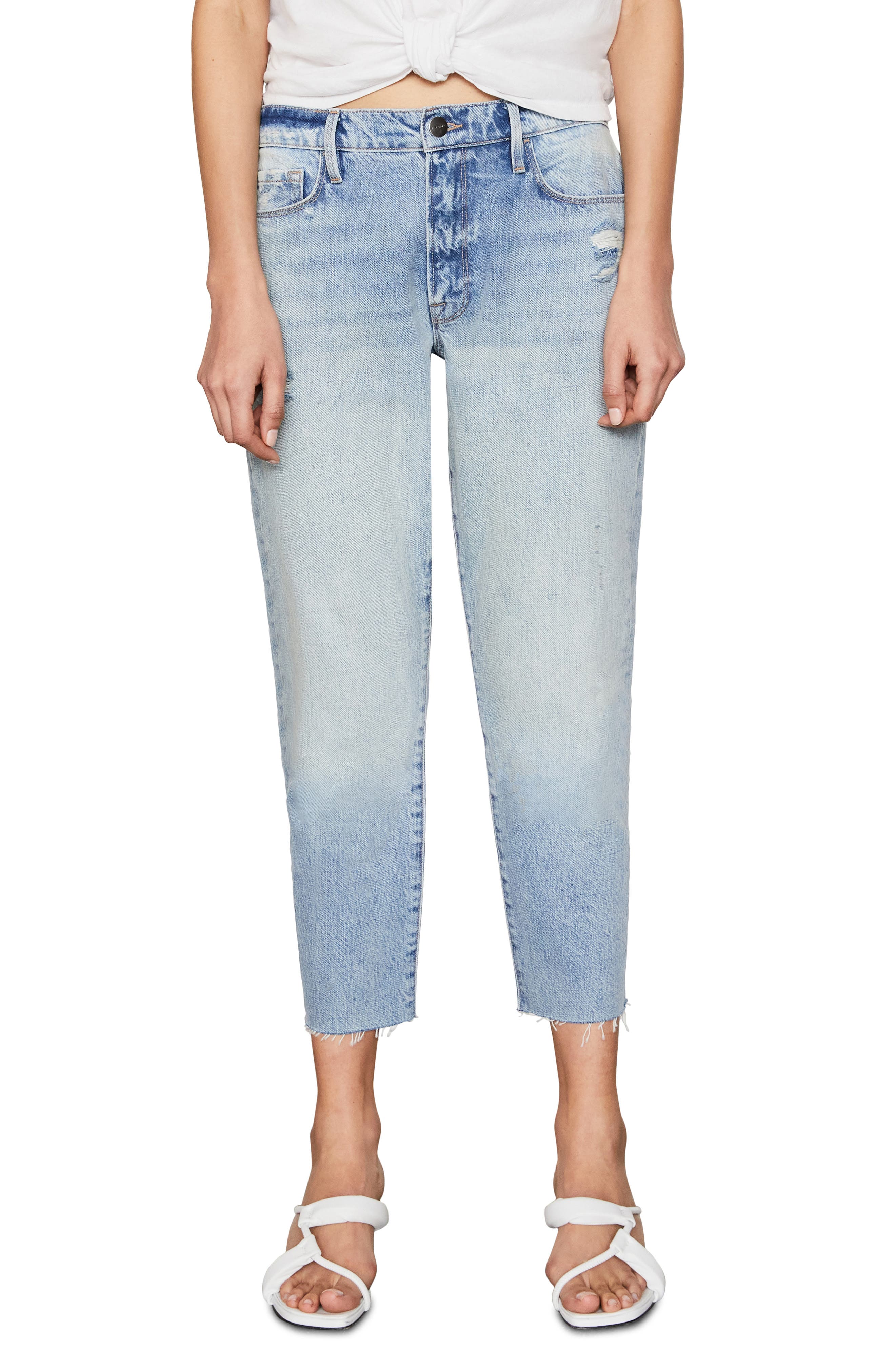 frame jeans le garcon crop