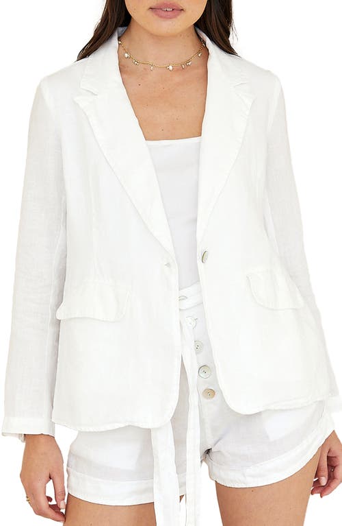 Bella Dahl Easy Longline Linen Blazer in White