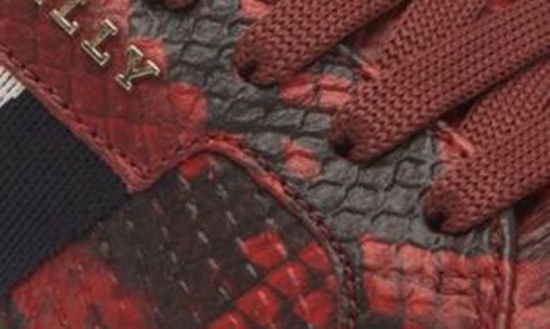 Shop Bally Meson Snakeskin Embossed High Top Sneaker In  Red 14
