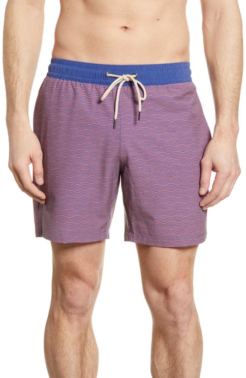 Fair Harbor The Bayberry Swim Trunks in Red Waves