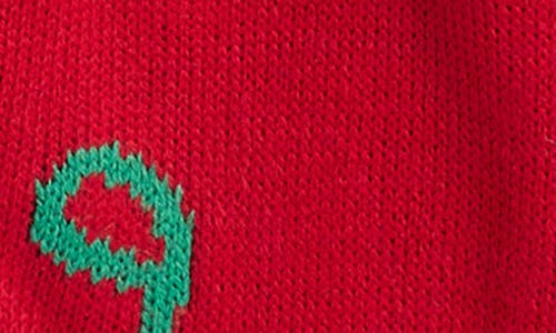 33 Degrees Kids' Yeti To Party Holiday Sweater In Red Combo Holiday