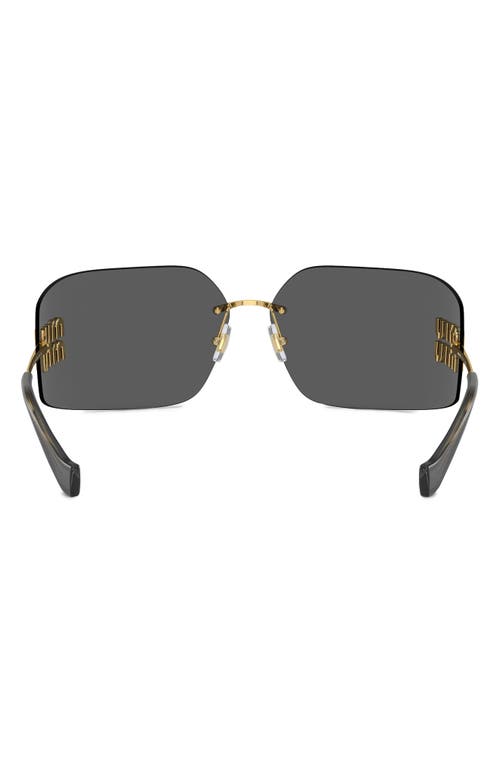 Shop Miu Miu 80mm Oversize Irregular Sunglasses In Gold/grey