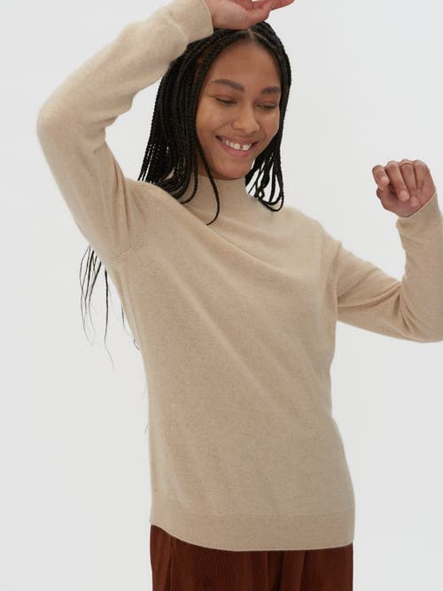 Shop Gobi Cashmere Cashmere Mock Neck Sweater In Beige