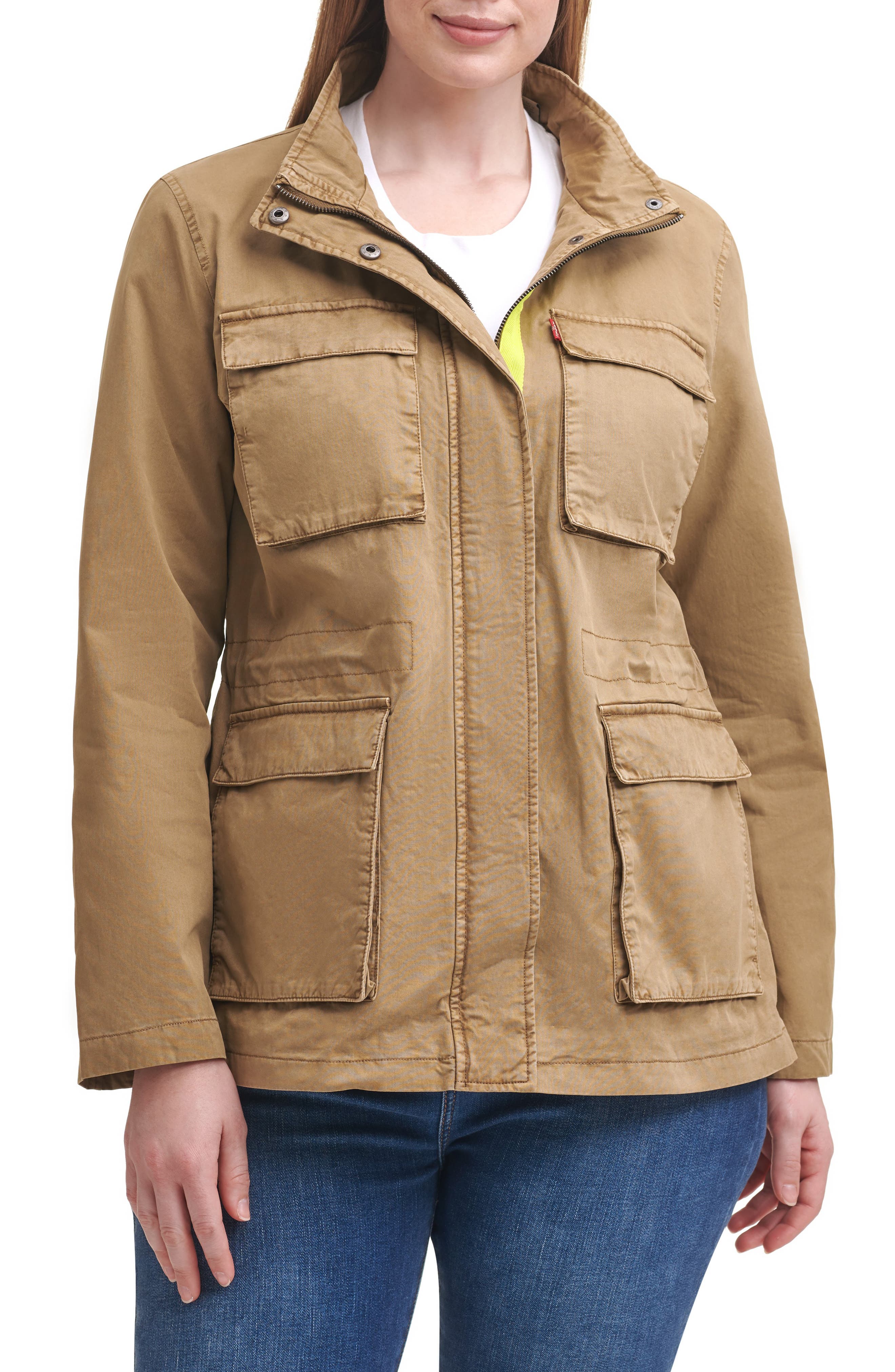 Levi's Women Cotton Twill Stand Collar Military Jacket