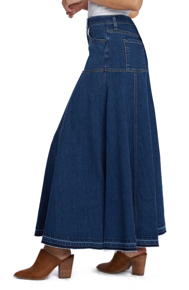 Wash Lab Denim Charlie Pleated Denim Maxi Skirt | Nordstrom