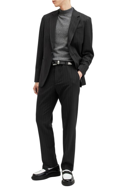 Shop Allsaints Heddon Pinstripe Slim Fit Trousers In Black