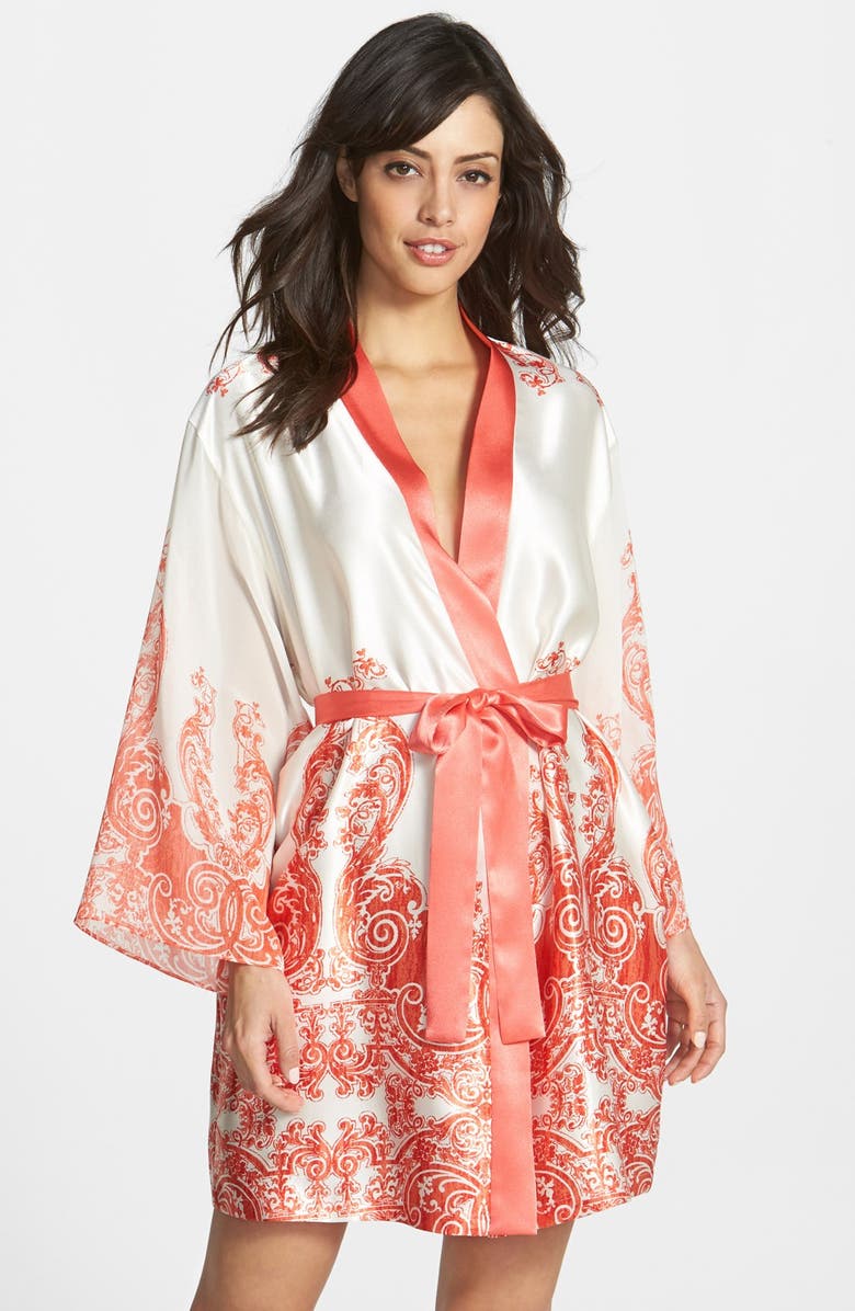 Oscar de la Renta Vintage Trellis Satin Georgette Wrap Oscar de la Renta Vintage Trellis Satin Georgette Wrap