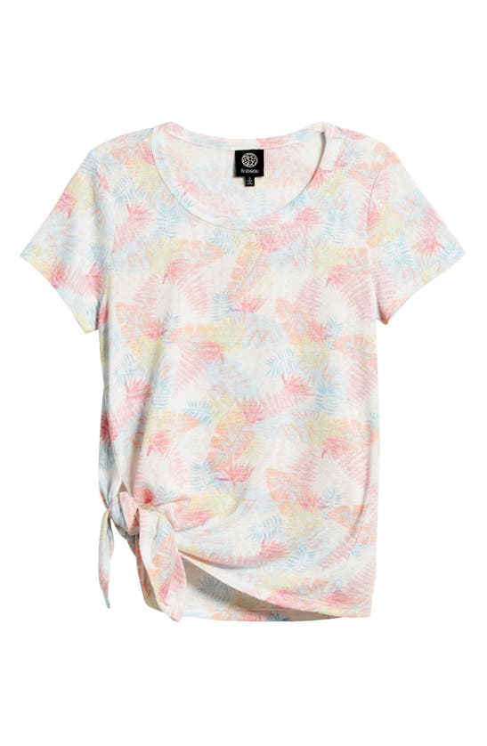 Shop Bobeau Side Tie T-shirt In Light Aqua/ Peach
