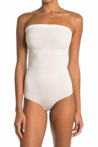 Nude/ beige Underwire tube strapless shapewear bodysuit, Women's