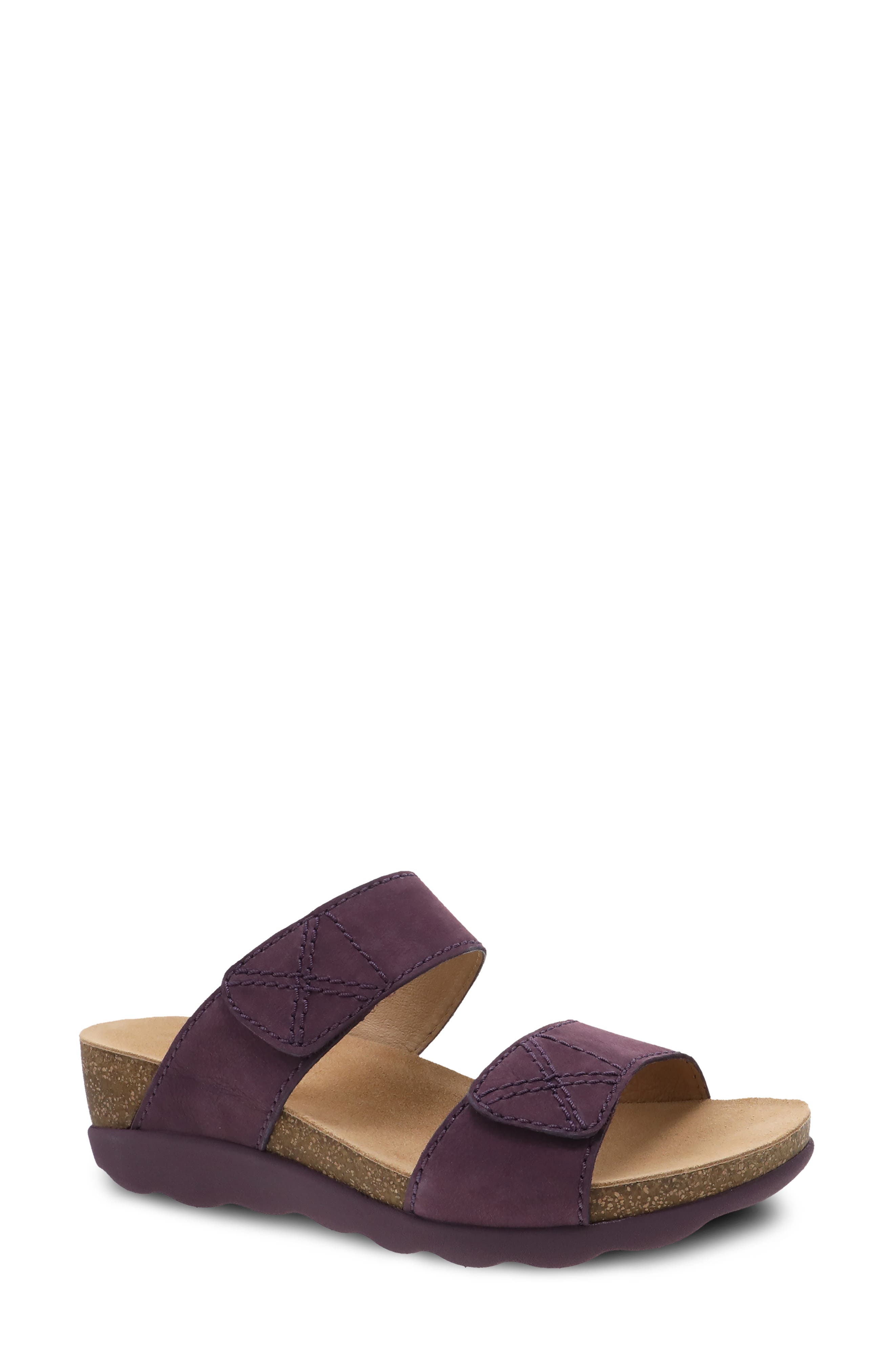 Maddy Wedge Slide Sandal in Purple Milled Nubuck at Nordstrom Nordstrom Women Shoes High Heels Wedges Wedge Sandals 