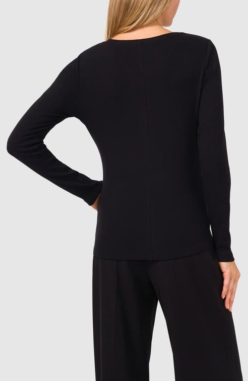 Halogenr Halogen(r) Crewneck Rib Top In Rich Black