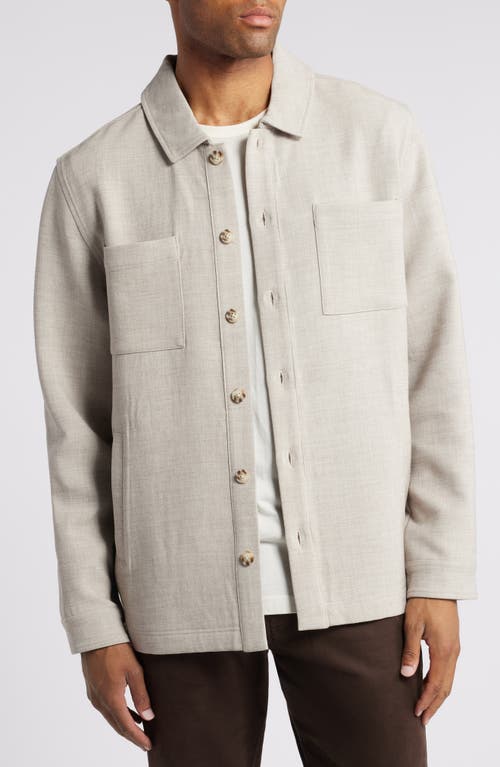 Shop Johnston & Murphy Heathered Double Cloth Shirt Jacket In Tan