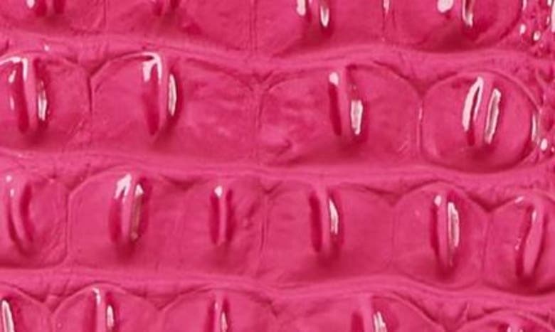 Shop Brahmin Cami Croc Embossed Leather Satchel In Paradise Pink