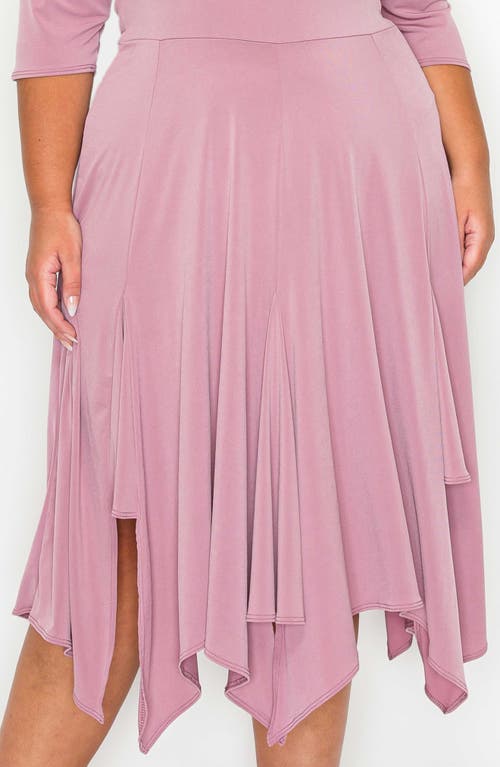 L I V D Shay Handkerchief Hem Midi Dress In Mauve