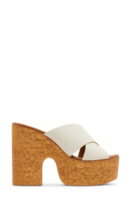 Shop Steve Madden Saffron Platform Sandal In Bone Leather