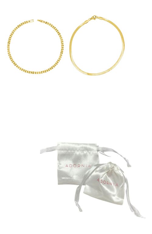 Adornia Two-piece Anklet Set In Gold