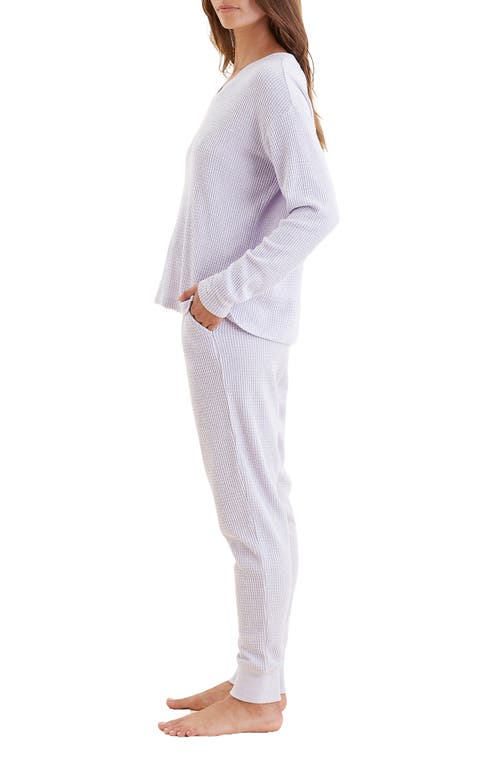 Papinelle Waffle Knit Pajamas In Misty Lilac Marle