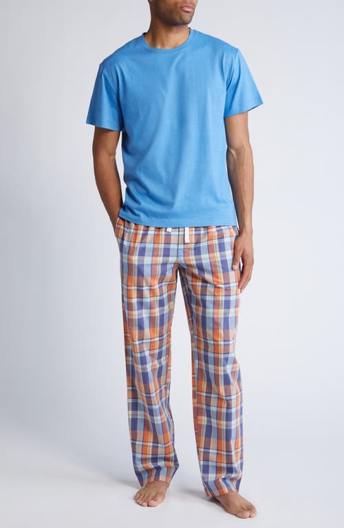 Lessons in Color T-Shirt & Plaid Pajama Pants in Blue Multi