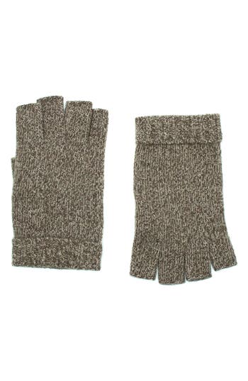 Portolano Cashmere Fingerless Gloves In Heather Brown/nile Brown