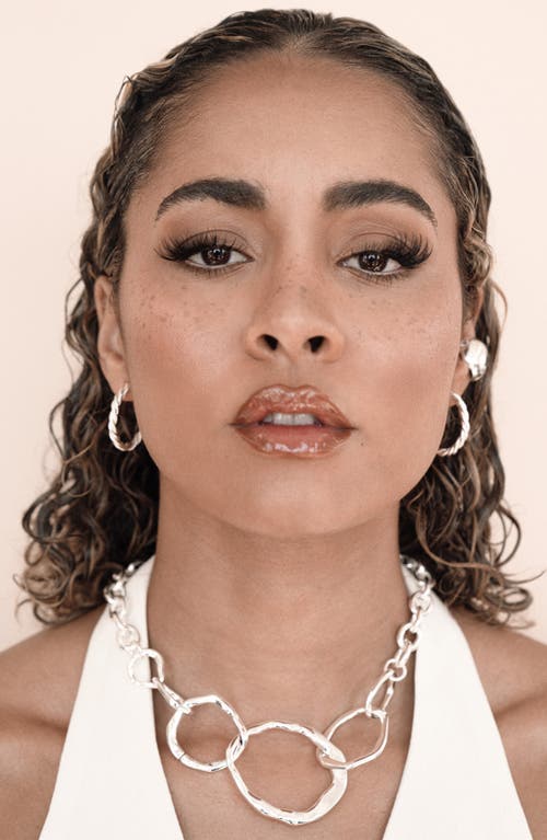 Ettika Silver Plated Spun Strands Hoop Earrings In Silver