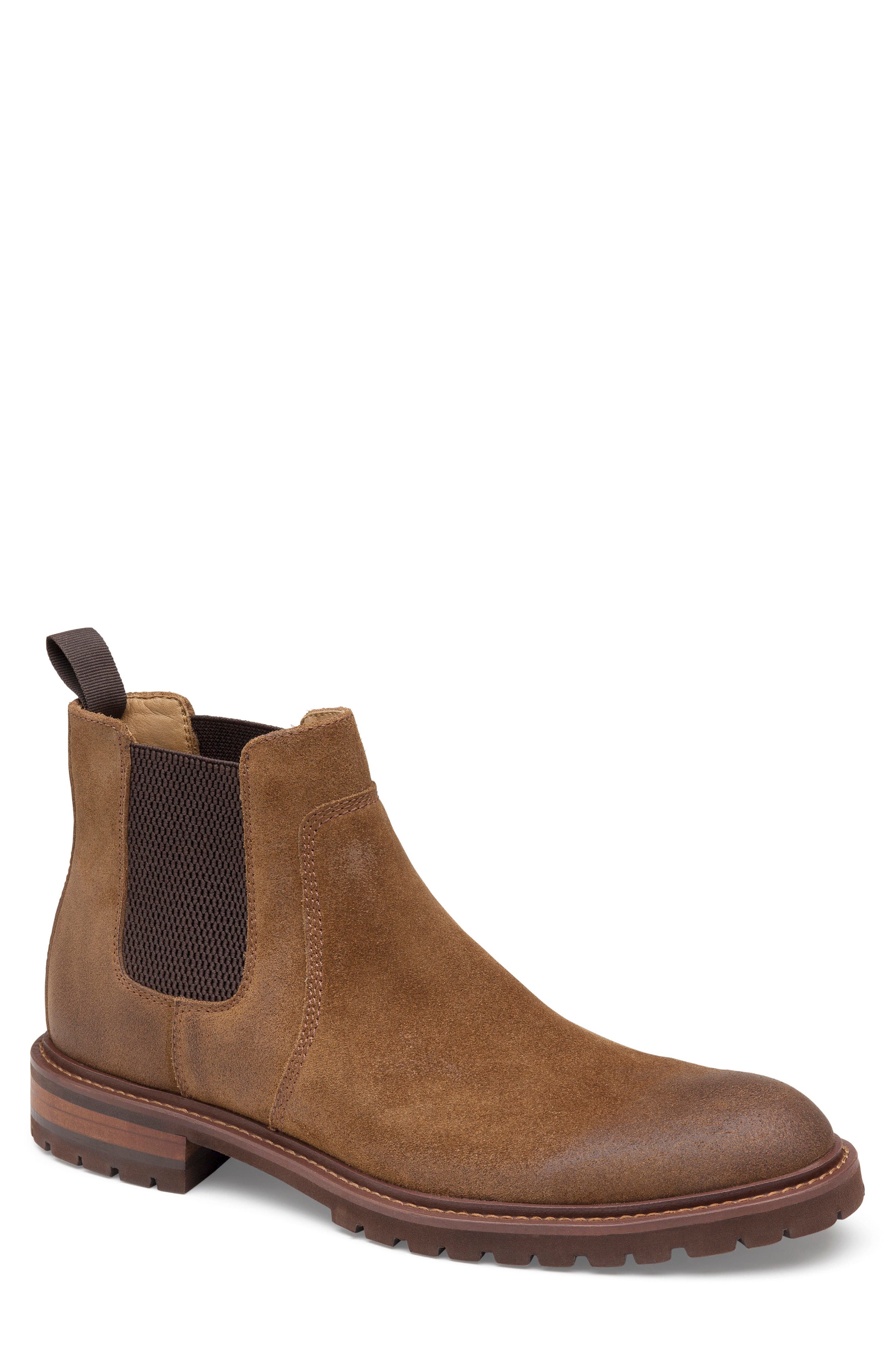 johnston and murphy black chelsea boots