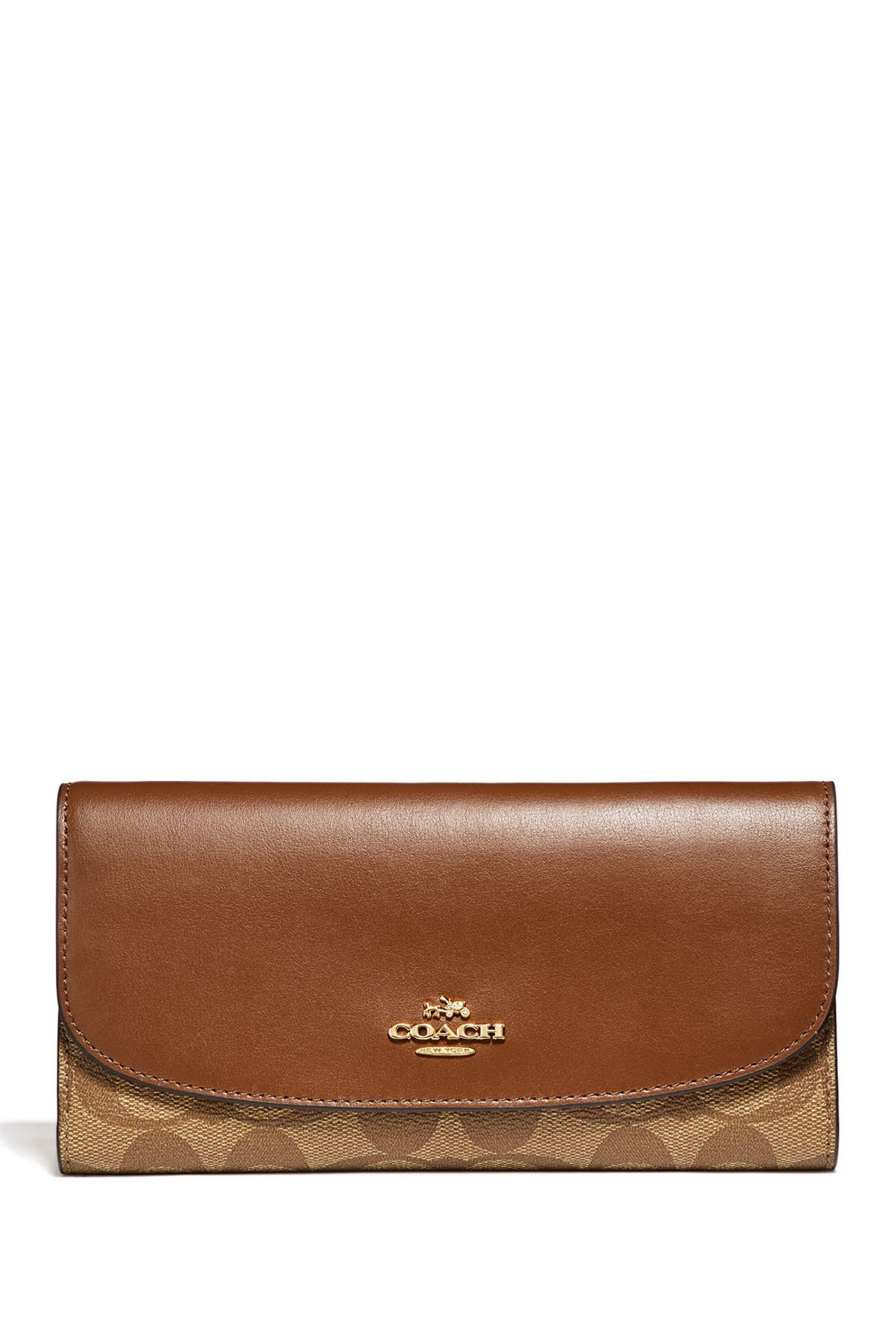 Coach Checkbook Wallet In Signature Canvas Nordstrom Rack