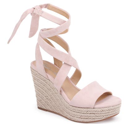 Splendid Tessie Ankle Wrap Wedge Sandal- Pink