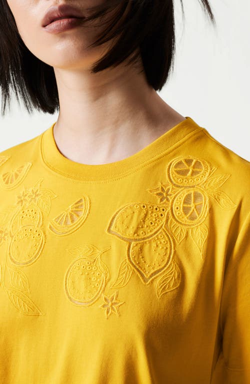 Shop & Other Stories Lemon Embroidery Cotton T-shirt In Yellow Medium