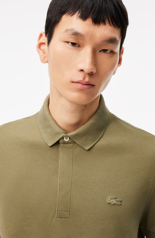 Shop Lacoste Paris Regular Fit Stretch Polo In Khaki