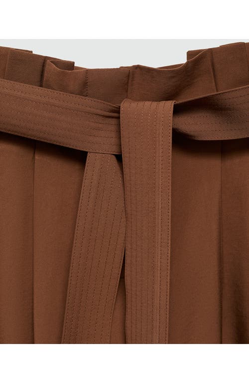 Shop Mango Straight Leg Pants In Tabacco Brown