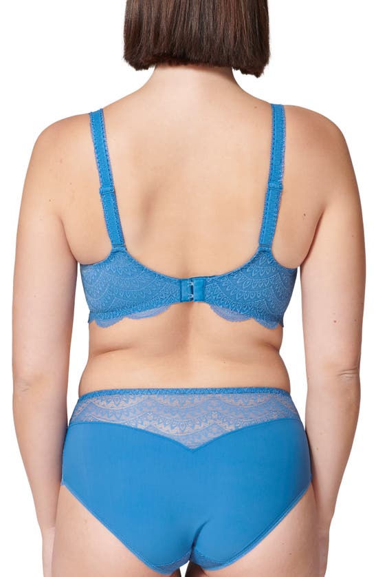 Shop Simone Perele Karma Underwire Lace Demi Bra In Myosotis Blue