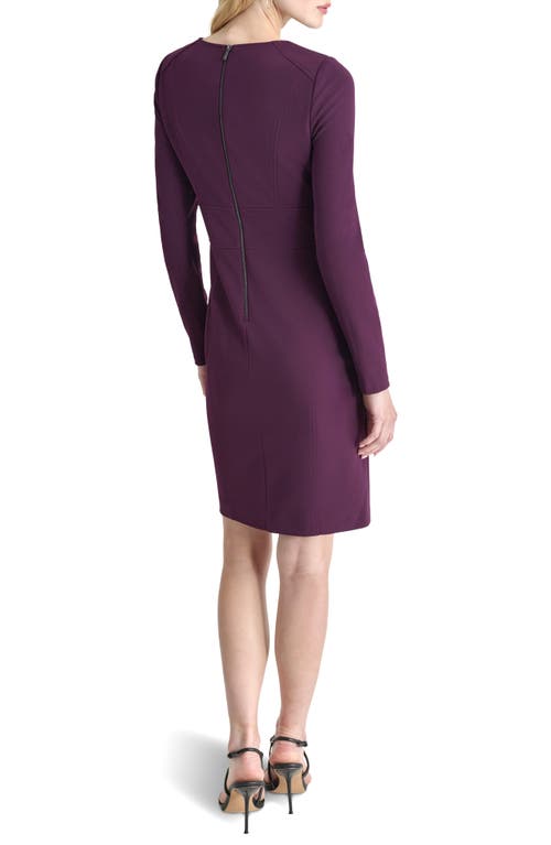 Dkny Long Sleeve Sheath Dress In Raisin
