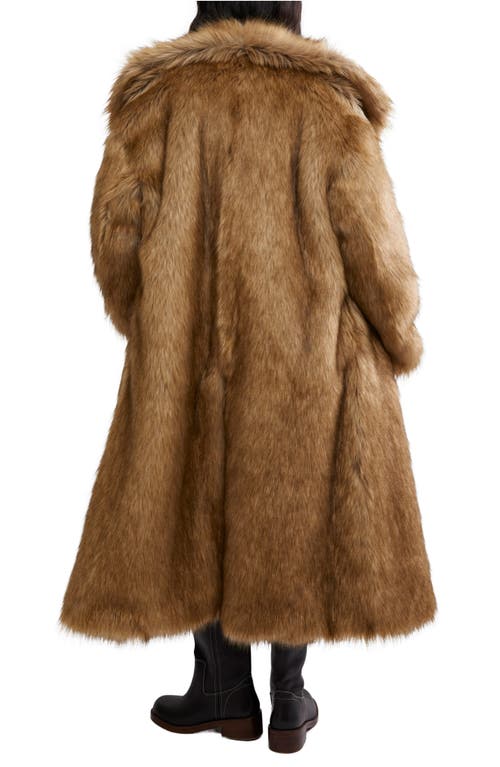 Free People Annice Faux Fur Coat In Sandy Fox Combo