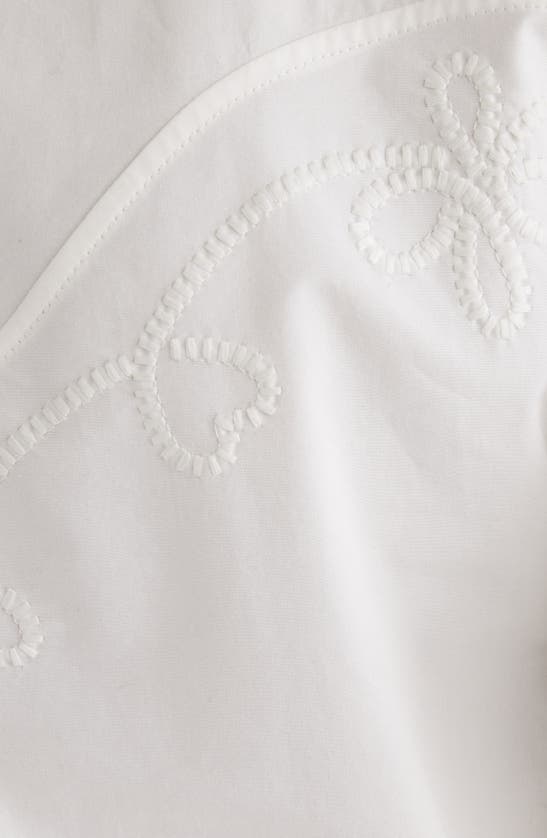 Shop Chloé Embroidered Puff Sleeve Cotton Top In Iconic Milk