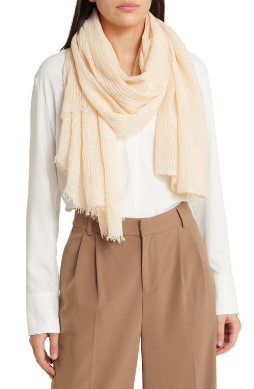 Tasha Crinkle Fringe Scarf in Ivory 