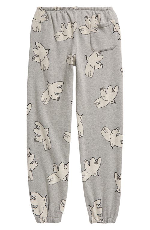 Shop Bobo Choses Kids' Freedom Bird Graphic Sweatpants In Light Heather Grey