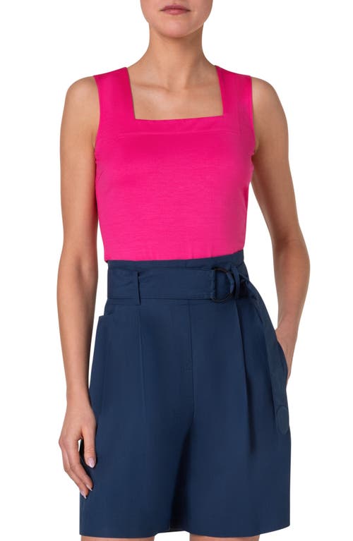 Square Neck Tank in Pink