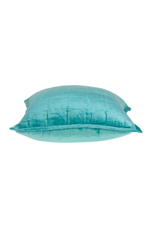 Parkland Collection Gorty Transitional Solid Quilted Pillow In Aqua
