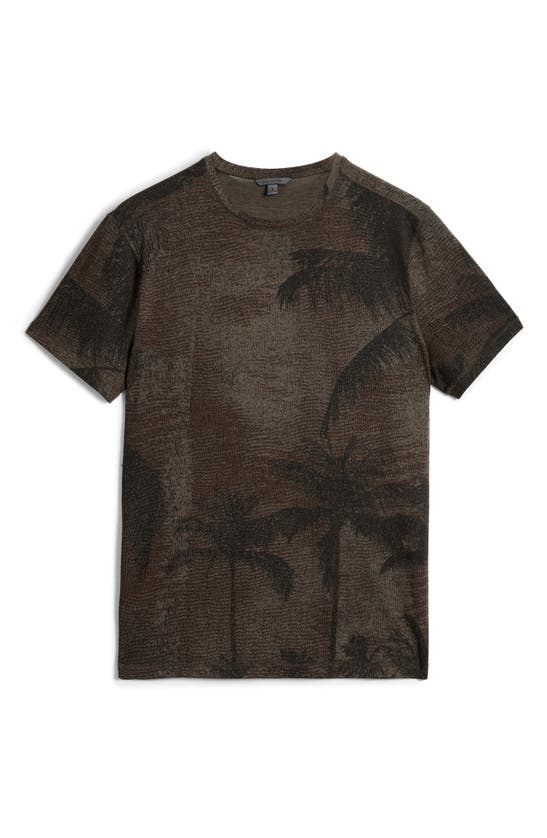Shop John Varvatos Gobi Palm Burnout T-shirt In Earth Brown