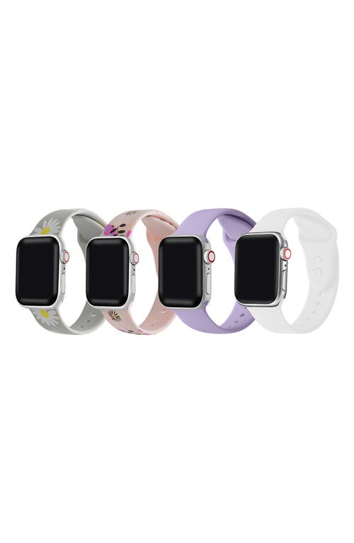 Shop The Posh Tech Silicone Apple Watch Band In Grey/purple/white