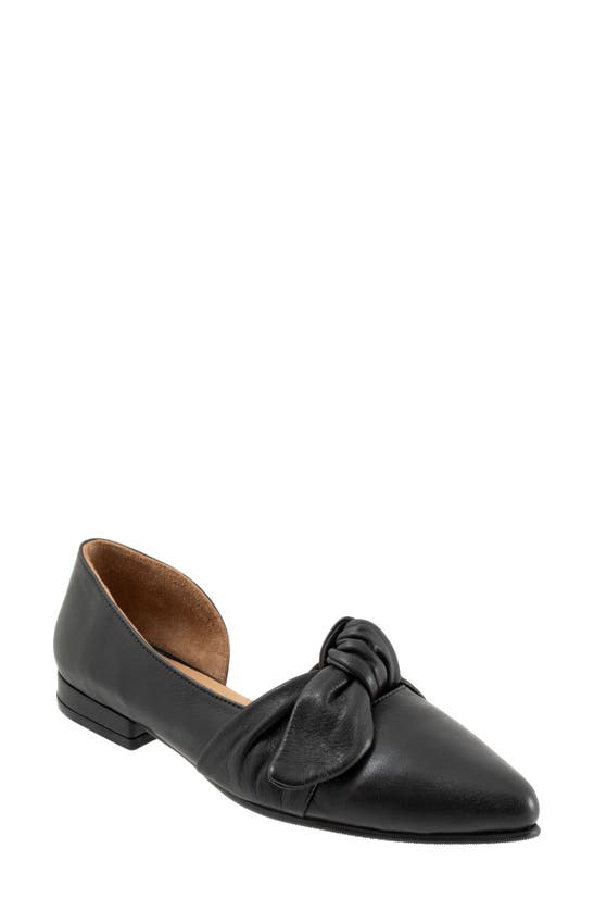 Shop Bueno Ivory Half D'orsay Pointed Toe Flat In Black
