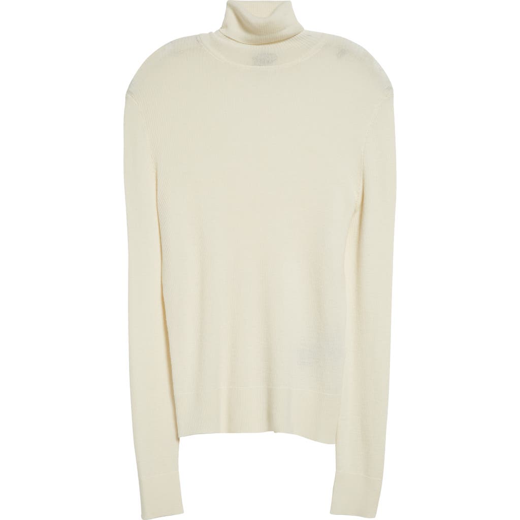 Tom Ford Wool, Silk & Cashmere Rib Turtleneck Sweater In Aw002 White
