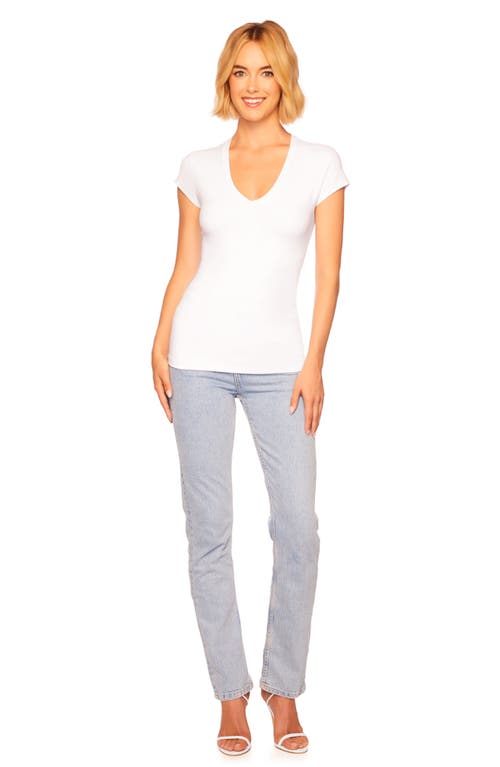 Shop Susana Monaco Essential V-neck Top In Sugar